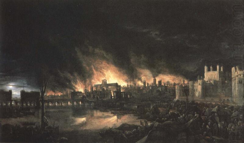 samtida malning av branden i london 1666, unknow artist